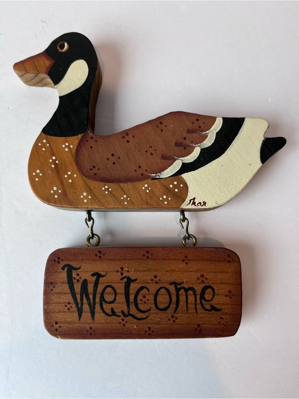 Vintage Wood Duck Welcome Sign